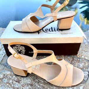 60's NWT Medici Leather Heels - Sandals - Made in Italy - Size 9